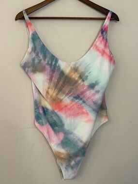 O’Neill one piece cheeky swimsuit pastel tie dye SZ XXL